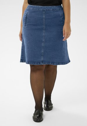 LENI  - A-vonalú szoknya - medium blue denim