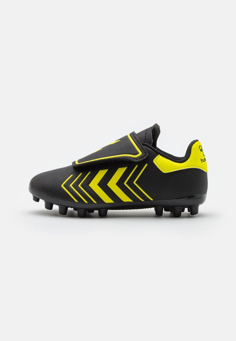 Hummel HATTRICK MG. JR. - Voetbalschoenen voor kunstgras - caviar/safety yellow