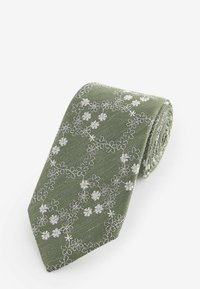 Next PATTERN SLIM - Kaklaraištis - green embroidered floral