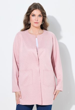 GERADE PASSFORM, GLITZERSTEINCHEN - Kurzmantel - dusty rose