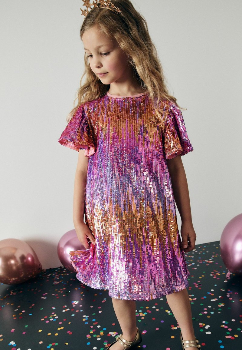 Next SEQUIN SPARKLE - REGULAR FIT - Cocktail dress / Party dress - pink gold/pink  - Zalando