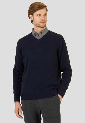 V NECK - Trui - blu scuro