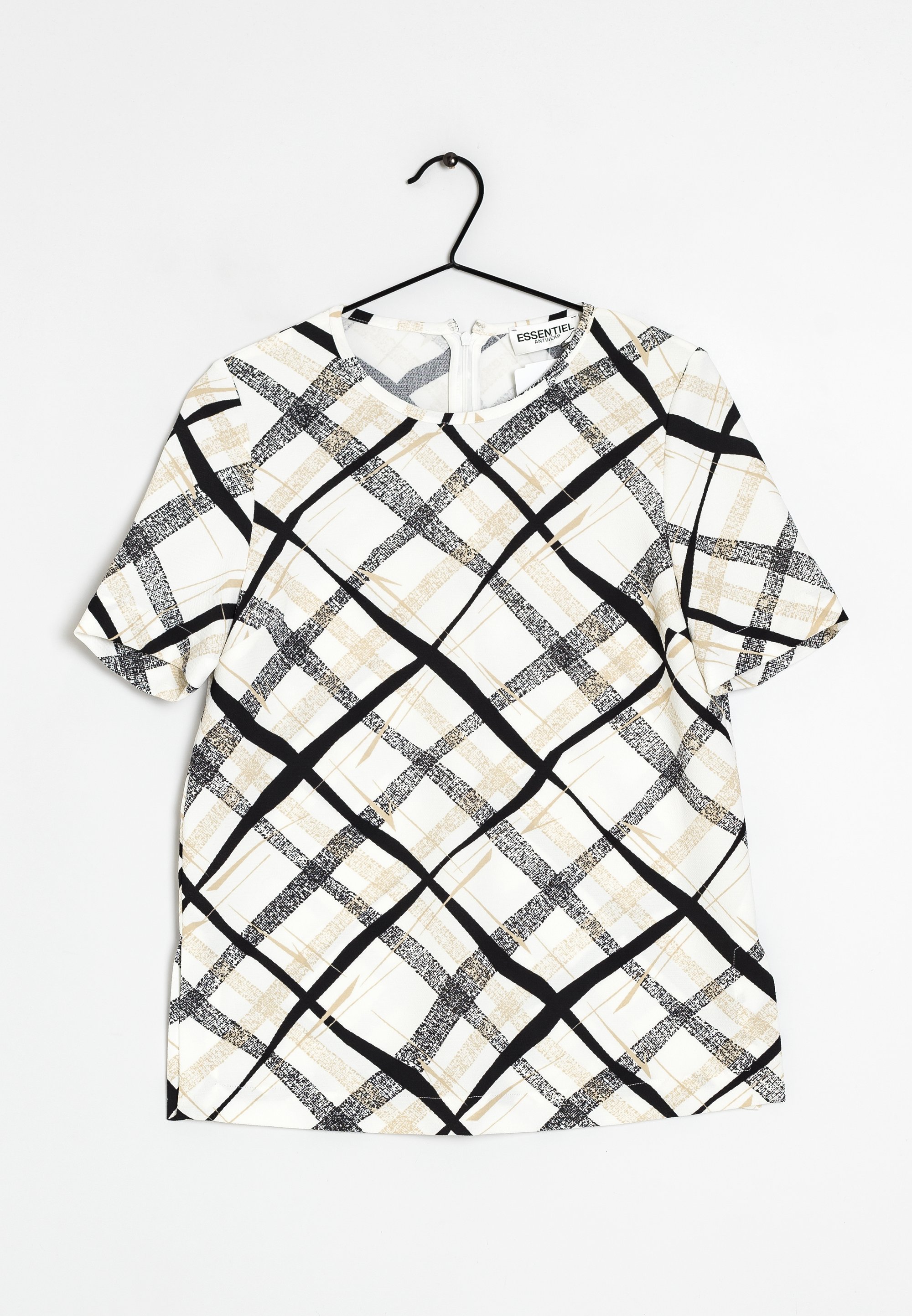 Essentiel Antwerp Print T-shirt white/black/white (Pre-owned