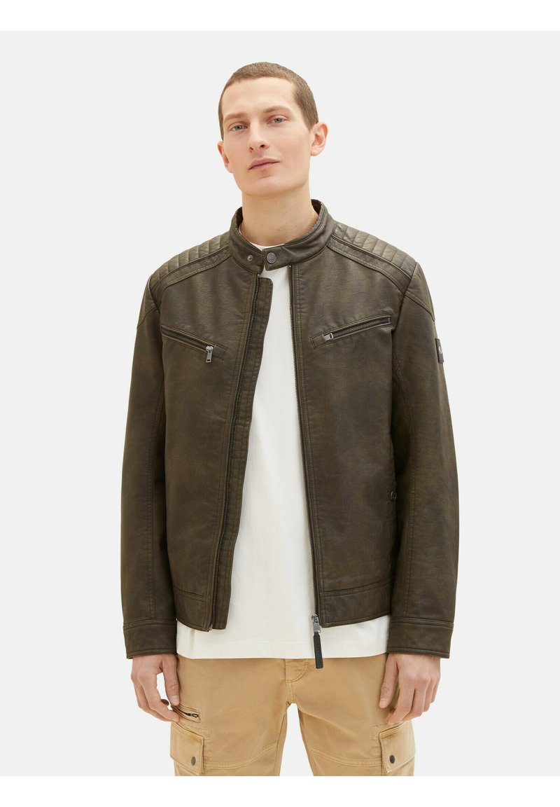 TOM TAILOR Faux leather jacket brown fake leather/dark brown Zalando.de