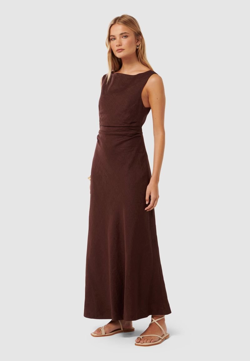 Robe Longue Etam En Soie Chocolat - Taille 38 - Neuve (sans étiquettes)