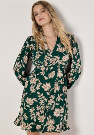 CRINKLE FLORAL - Jurk - green