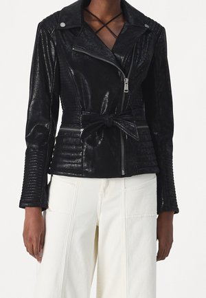 Chaqueta de cuero sintético - black