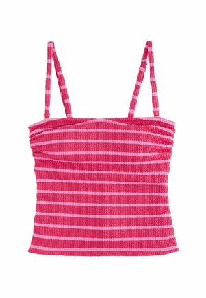 TALL FIT - PULL ON BANDEAU - Bikiinide ülaosa - pink red stripe crinkle
