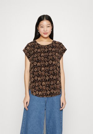 ONLY ONLVIC S/S AOP TOP NOOS PTM - Palaidinė - black/dessert rider