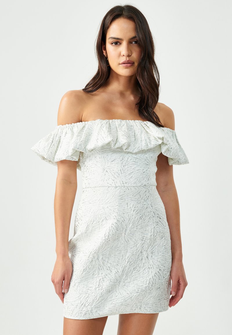 BWLDR SASH - Kokteilinė suknelė / vakarėlių suknelė - white jacquard