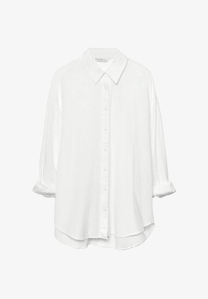 Stradivarius RUSTIKALES DAILY - Blúzka so zapínaním na gombíky - white