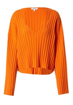 Stickad tröja - orange