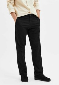 Selected Homme Tygbyxor - black
