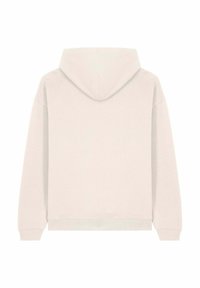 Felpa con cappuccio di un beige chiaro, con una consistenza morbida, polsini e orlo a coste, e una vestibilità rilassata. Il design è semplice e privo di decorazioni.