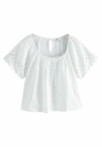 Next BRODERIE SHORT SLEEVE RIC RAC - Blouse - white/blanc - ZALANDO.FR