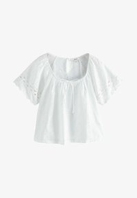 Next BRODERIE SHORT SLEEVE RIC RAC - Blouse - white/blanc - ZALANDO.FR