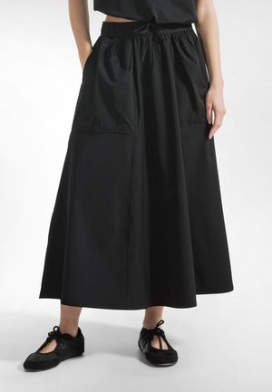 TECH LOGO TRIM - A-lijn rok - black