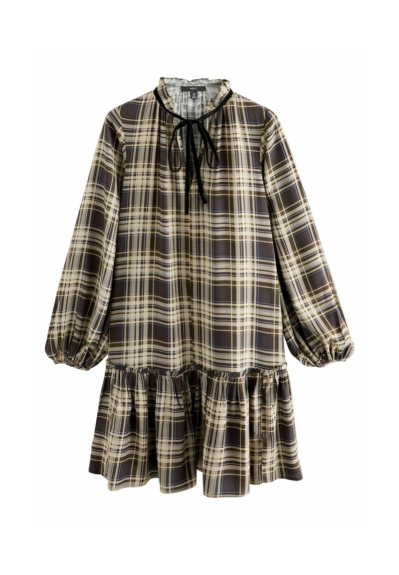 Next TALL FIT - LONG SLEEVE - Denní šaty - brown check