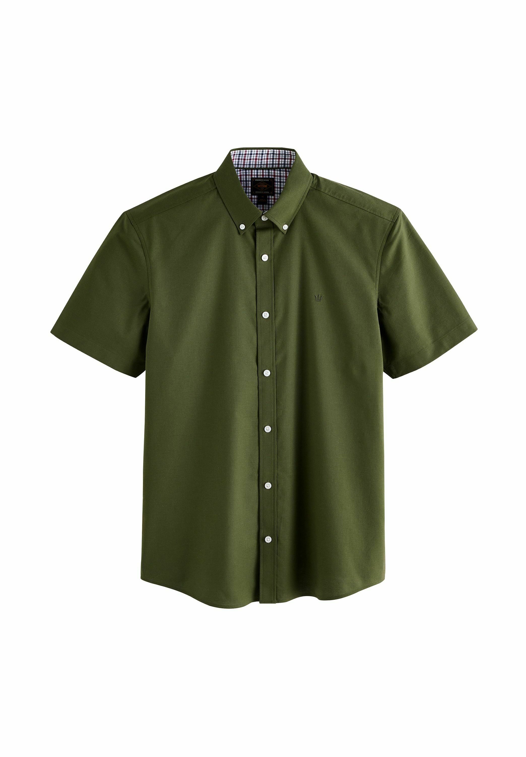 Cromoncent Camicia Uomo Maniche Corte Quadri Buffalo - Tessuto Cotone E Lino Leggero - Verde A Quadretti Taglia 4XL