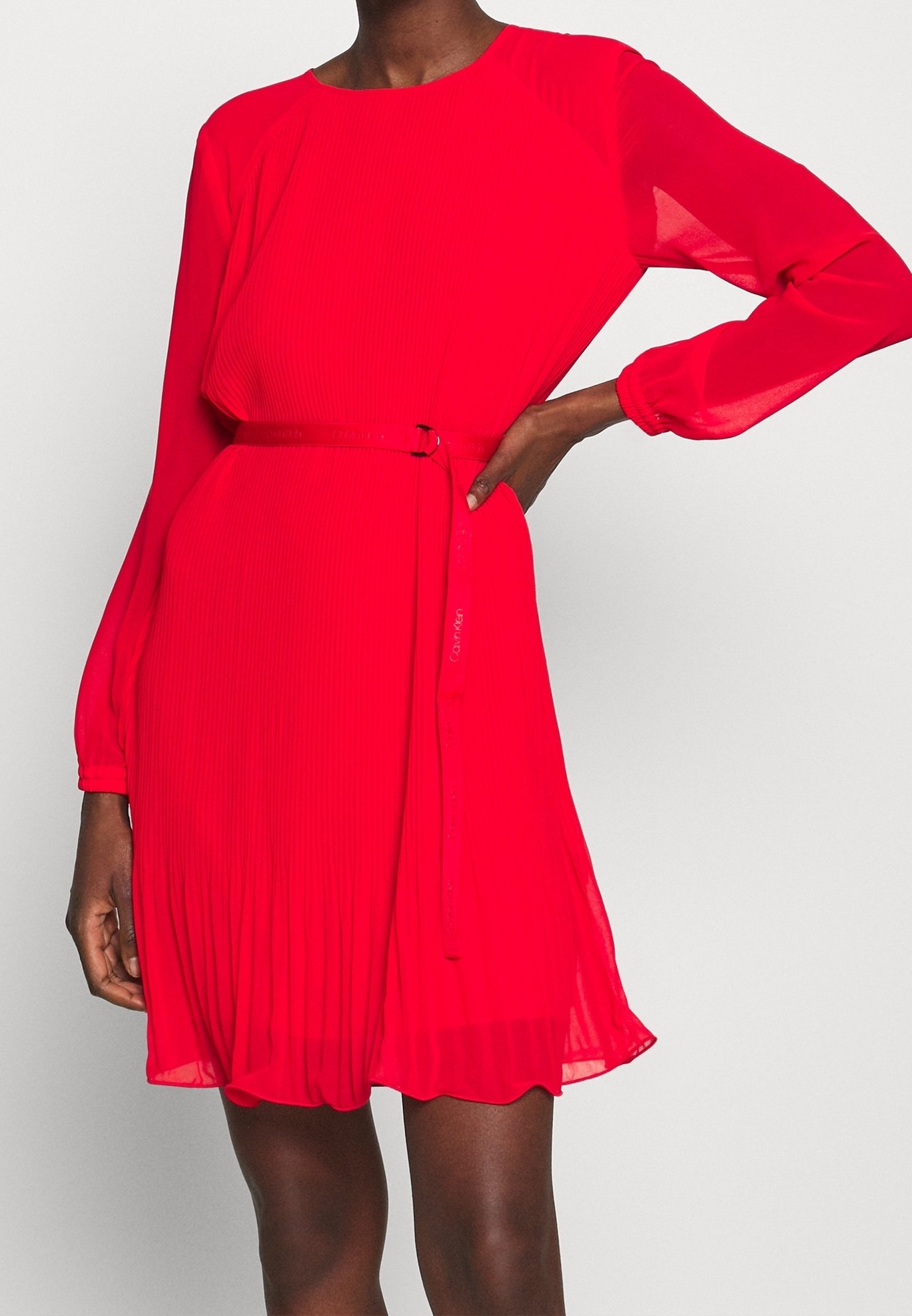 strapless open back dress Calvin Klein 205W39NYC by Raf Simons Red Asymmetrical Dress with Fring –  PauméLosAngeles main image 1