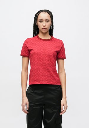 SIGNATURE RINGER - Apdrukāts T-krekls - red signature