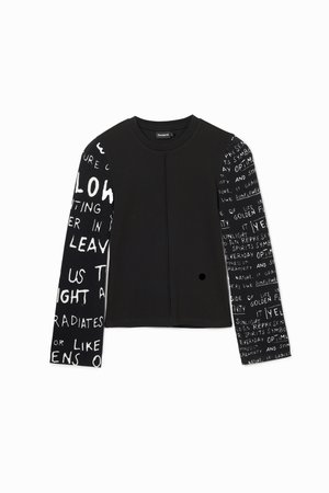 Tops ar garām piedurknēm - black