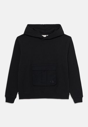 CONTRAST POCKET HOODIE - Hoodie - black