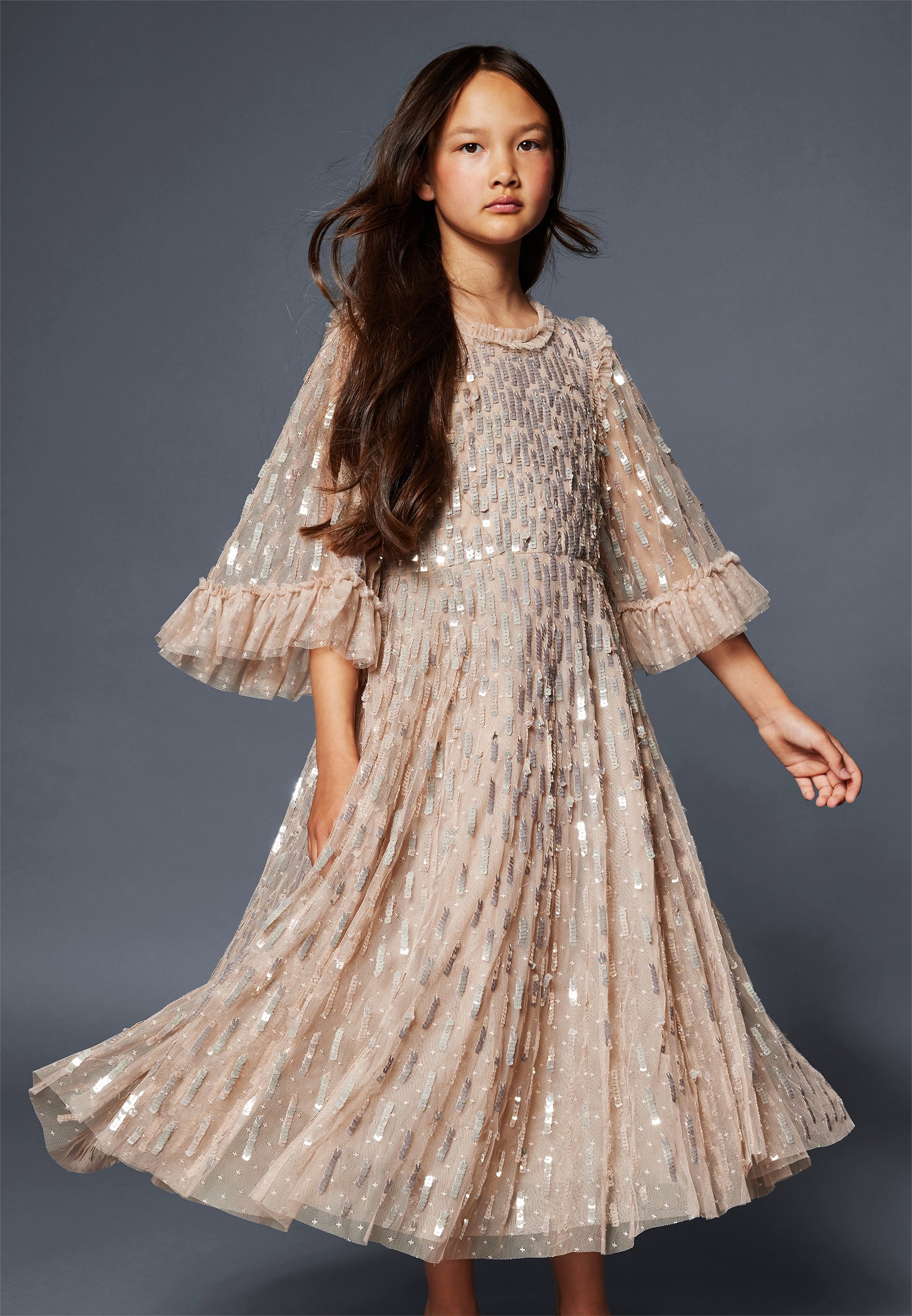 slim fit dress slacks Nadine Merabi Celine Gold Dress M