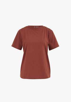 WE Fashion, Nyomott mintás póló - rust brown