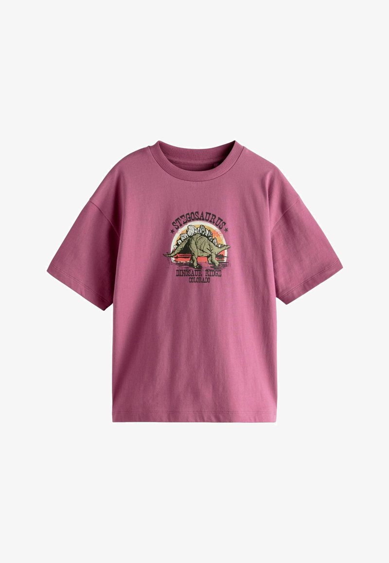 Next SHORT SLEEVE GRAPHIC STANDARD - Printtipaita - berry red dino