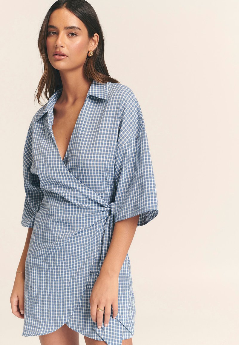 blue fitted maxi dress Long Sleeve Blue Ombré Mesh Fitted Maxi Dress – J Elise Boutique main image 1