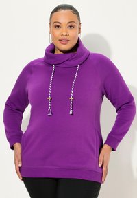 Ulla Popken MIT STEHKRAGEN RAGLANFORM LANGE ÄRMEL  - Felpa - classic dark purple