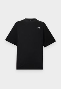 Μαύρο T-shirt κοντομάνικο με στρογγυλή λαιμόκοψη και μικρό λευκό λογότυπο The North Face στο πάνω αριστερό μέρος του στήθους.