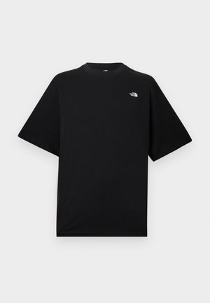 Μαύρο T-shirt κοντομάνικο με στρογγυλή λαιμόκοψη και μικρό λευκό λογότυπο The North Face στο πάνω αριστερό μέρος του στήθους.