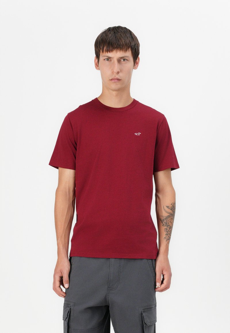 Hollister Co. ICON CREW - Paprasti marškinėliai - dark red