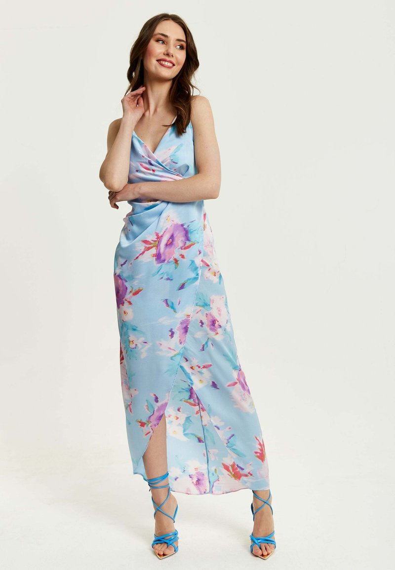 Liquorish FLORAL PRINT IN - Maxi dress - blue