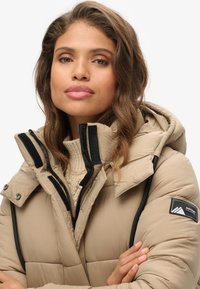 Superdry & Co STOP LINE PUFFER - Vinterfrakke - fossil brown grid