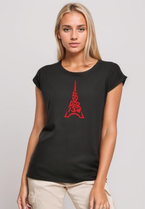 CLASSIC ROLL UP PALOV - Print T-shirt - black
