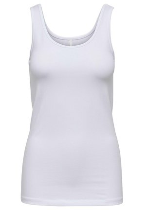 Witte tanktop, gemaakt van zachte stof, heeft een ronde halslijn, een slim fit en geen zichtbare patronen of accenten.