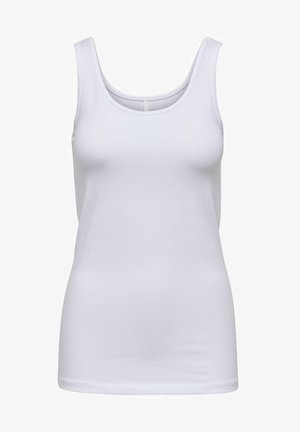 Witte tanktop, gemaakt van zachte stof, heeft een ronde halslijn, een slim fit en geen zichtbare patronen of accenten.