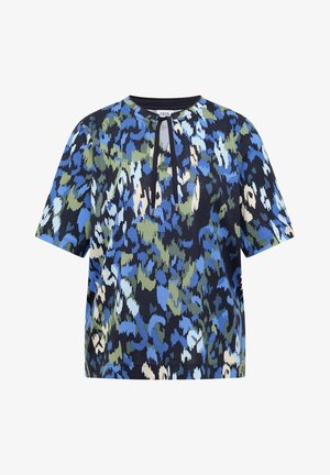 Cecil, T-SHIRT MIT SPLIT NECK UND PRINT - T-shirt con stampa - urban dark blue