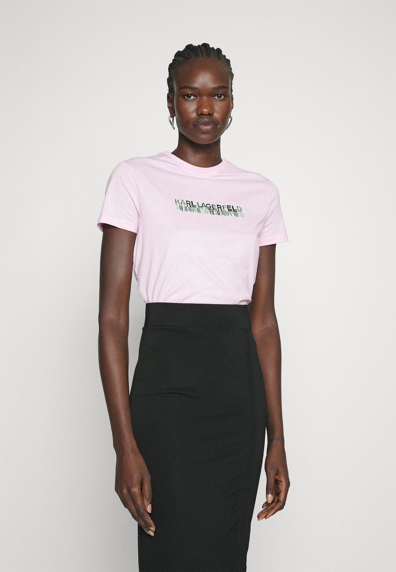 Karl Lagerfeld Regular Letters Mens T Shirt Black