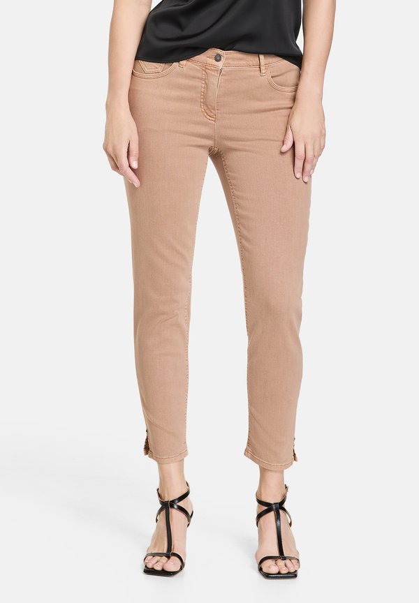 5-POCKET SOLINE BEST CROPPED - Jeans Slim Fit - camel washed