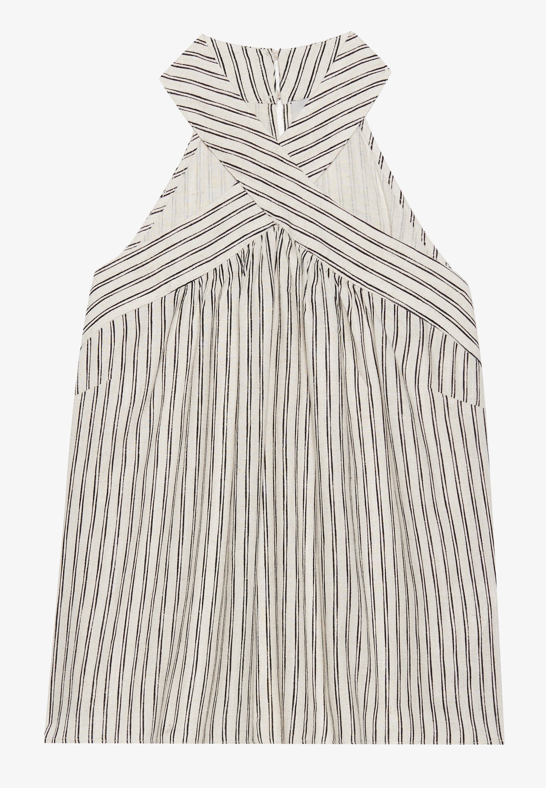 売れ筋商品|||アンナ フィールド シャツ レディース トップス LINEN BLEND MIX TOP - Top - off-white/black Women's Linen-Blend Strapless Scarf Top | Women's Tops