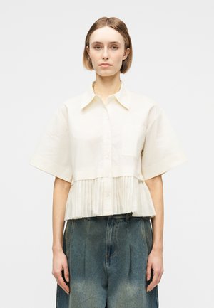 SOLENE SOLID COMBO SHIRT - Blúzka so zapínaním na gombíky - cream