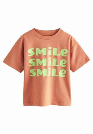 SIMPLE SHORT SLEEVE - T-shirt med print - rust brown
