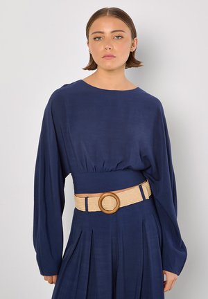 CROP BATWING OPEN BACK - Blouse - navy