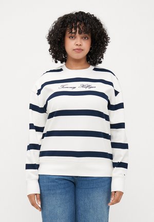 SCRIPT - T-shirt à manches longues - ivory/dark night navy