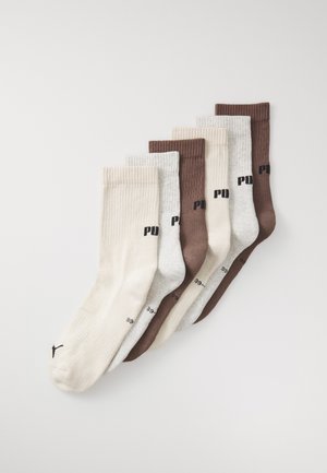 CUSHIONED NEXT CREW UNISEX 6 PACK - Chaussettes de sport - alpine snow/brown