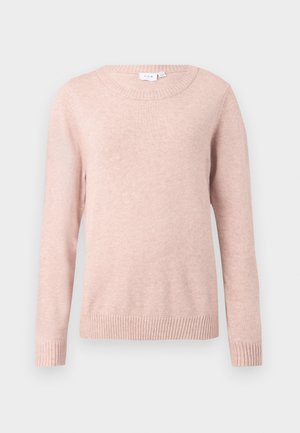 VILA, VIRIL O-NECK L/S KNIT TOP - NOOS - Maglione - misty rose melange